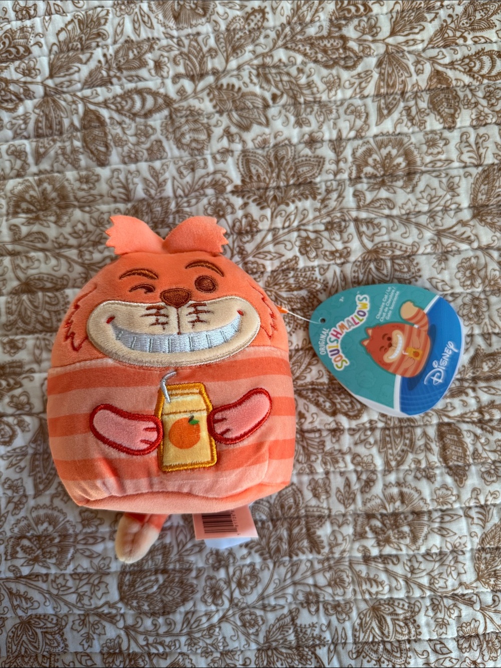 Disney Orange & Pink Cheshire Cat Squishmallow-Style Plush